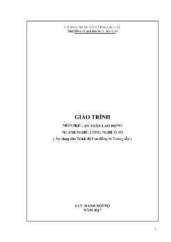 Giáo trình An toàn lao động (Trình độ Cao đẳng và Trung cấp)