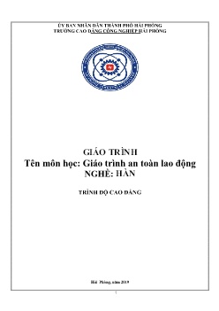 Giáo trình An toàn lao động (Trình độ Cao đẳng)