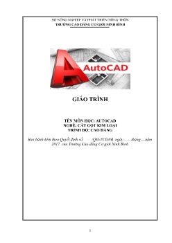 Giáo trình Autocad (Trình độ Cao đẳng)