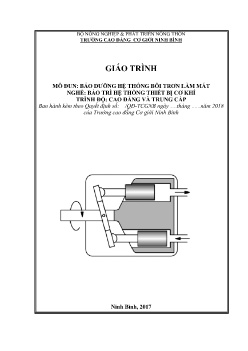 Giáo trình Bảo dưỡng hệ thống bôi trơn làm mát (Trình độ Cao đẳng và Trung cấp)