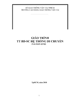 Giáo trình Bảo dưỡng - sửa chữa hệ thống di chuyển (Lưu hành nội bộ)