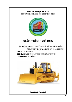 Giáo trình Bảo dưỡng và sửa chữa biến mô thủy lực và hộp số hành tinh (Trình độ Cao đẳng)