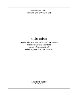 Giáo trình Bảo dưỡng và sửa chữa hệ thống nhiên liệu động cơ diesel (Trình độ Trung cấp, Cao đẳng)