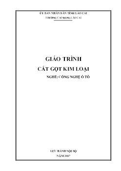 Giáo trình Cắt gọt kim loại