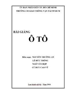 Giáo trình Cấu tạo Khung - gầm ôtô