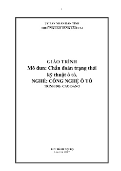 Giáo trình Chẩn đoán trạng thái kỹ thuật ô tô (Trình độ Cao đẳng)