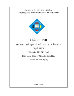 Giáo trình Chế tạo và gá lắp kết cấu hàn (Trình độ Trung cấp)