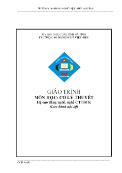 Giáo trình Cơ lý thuyết (Lưu hành nội bộ)