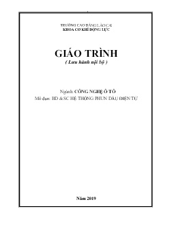 Giáo trình Công nghệ ô tô (Lưu hành nội bộ)