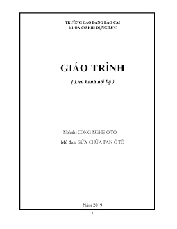 Giáo trình Công nghệ ô tô (Lưu hành nội bộ)