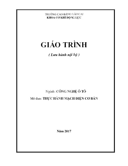 Giáo trình Công nghệ ô tô (Lưu hành nội bộ)