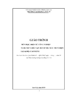 Giáo trình Điện tử công nghiệp (Trình độ Cao đẳng)