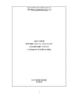 Giáo trình Điện tử công nghiệp (Trình độ Cao đẳng)