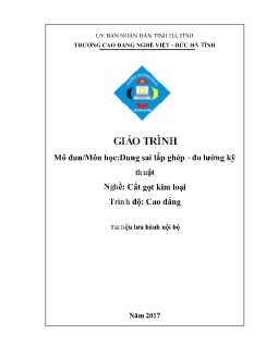 Giáo trình Dung sai lắp ghép - đo lường kỹ thuật (Trình độ Cao đẳng)