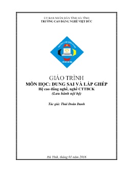 Giáo trình Dung sai và lắp ghép (Lưu hành nội bộ)