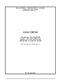 Giáo trình Gia công EDM (Trình độ Cao đẳng nghề)