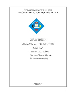 Giáo trình Gia công tấm (Trình độ Cao đẳng)