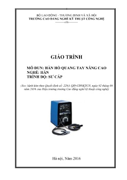 Giáo trình Hàn hồ quang tay nâng cao (Trình độ Sơ cấp)