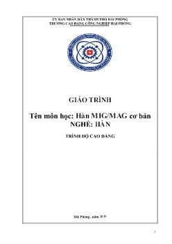 Giáo trình Hàn MIG/MAG cơ bản (Trình độ Cao đẳng)