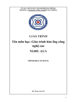 Giáo trình Hàn ống công nghệ cao (Trình độ Cao đẳng)