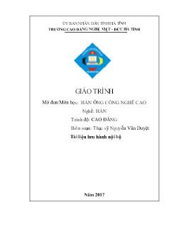 Giáo trình Hàn ống công nghê cao (Trình độ Cao đẳng)