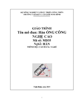 Giáo trình Hàn ống công (Trình độ Cao đẳng nghề)