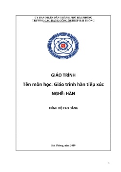 Giáo trình Hàn tiếp xúc (Trình độ Cao đẳng)