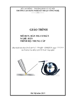 Giáo trình Hàn TIG cơ bản (Trình độ Trung cấp)