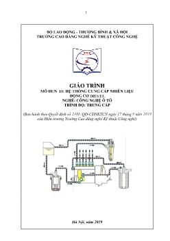 Giáo trình Hệ thống cung cấp nhiên liệu động cơ diesel (Trình độ Trung cấp)