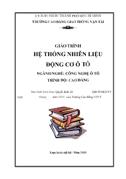 Giáo trình Hệ thống nhiên liệu động cơ ô tô (Trình độ Cao đẳng)