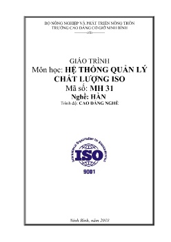 Giáo trình Hệ thống quản lý chất lượng ISO (Trình độ Cao đẳng nghề)