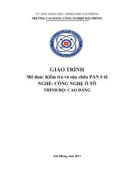 Giáo trình Kiểm tra và sửa chữa PAN ô tô