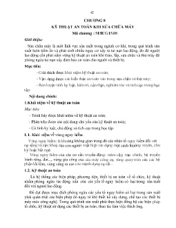 Giáo trình Kỹ thuật an toàn - Môi trường công nghiệp (Trình độ Cao đẳng nghề) (Phần 2)