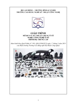 Giáo trình Kỹ thuật chung ô tô (Trình độ Trung cấp)