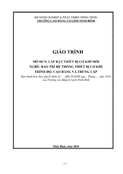 Giáo trình Lắp đặt thiết bị cơ khí mới (Trình độ Cao đẳng và Trung cấp)