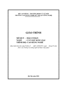 Giáo trình Mài cơ bản (Trình độ Cao đẳng nghề)