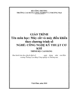 Giáo trình Máy cắt và máy điều khiển theo chương trình số (Trình độ Cao đẳng)