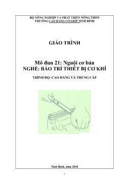 Giáo trình Nguội cơ bản (Trình độ Cao đẳng và Trung cấp)