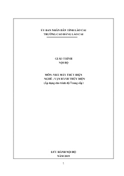 Giáo trình Nhà máy thủy điện (Trình độ Trung cấp)