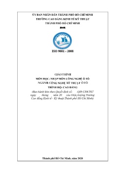 Giáo trình Nhập môn công nghệ ô tô (Trình độ Cao đẳng)