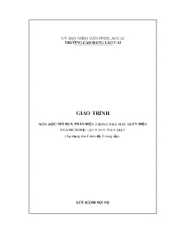 Giáo trình Phần điện trong nhà máy thủy điện (Trình độ Trung cấp)