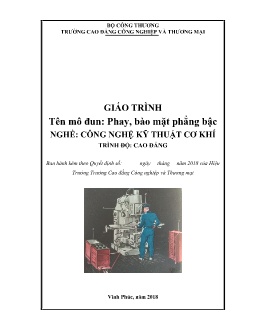 Giáo trình Phay, bào mặt phẳng bậc (Trình độ Cao đẳng)