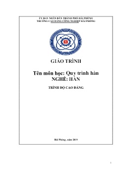 Giáo trình Quy trình hàn (Trình độ Cao đẳng)