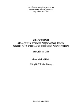 Giáo trình Sửa chữa cơ khí nhỏ nông thôn