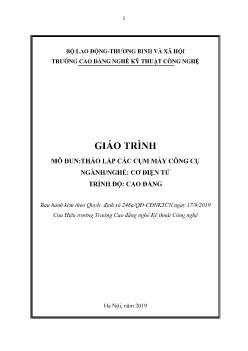 Giáo trình Tháo lắp các cụm máy công cụ (Trình độ Cao đẳng)