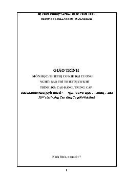 Giáo trình Thiết bị cơ khí đại cương