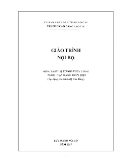 Giáo trình Thiết bị cơ khí thủy công (Trình độ Cao đẳng)