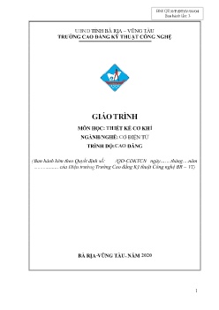 Giáo trình Thiết kế cơ khí (Trình độ Cao đẳng)