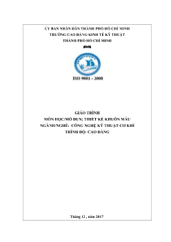 Giáo trình Thiết kế khuôn mẫu (Trình độ Cao đẳng)