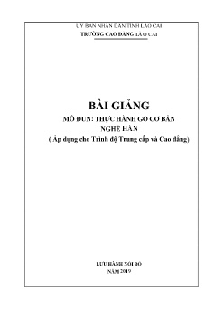 Giáo trình Thực hành gò cơ bản nghề hàn (Trình độ Trung cấp và Cao đẳng)